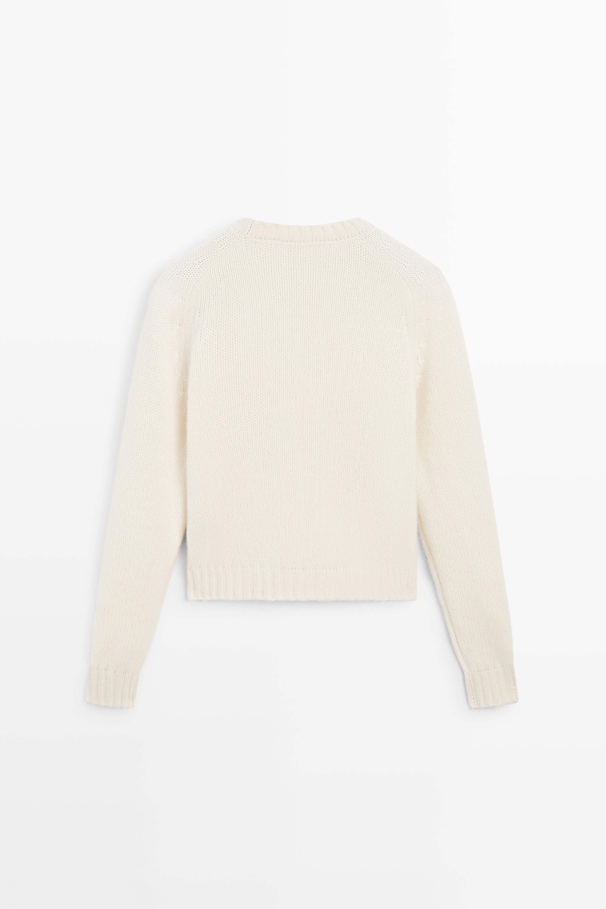 100% cashmere cropped knit sweater